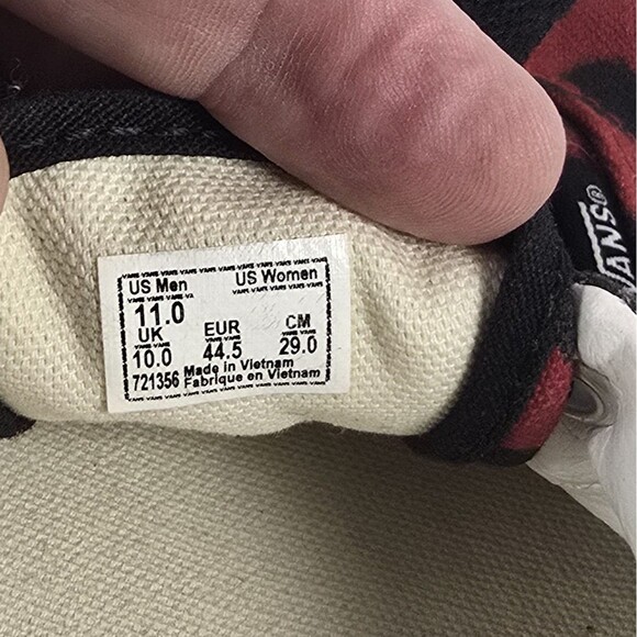 VANS Red and Black Tie Dye Skate Sneakers Shoes Men's Size 11 - Picture 7 of 8